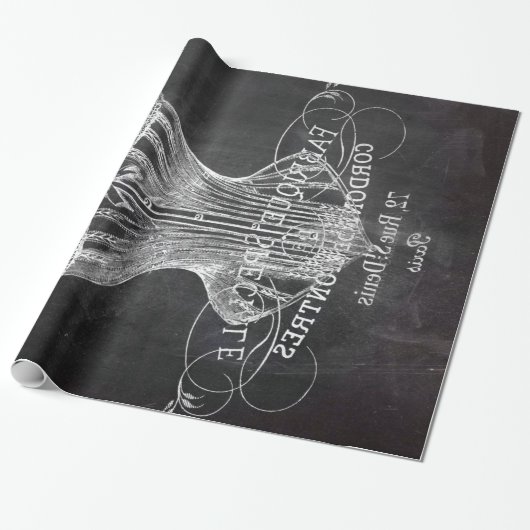 Retro chalkboard scripts Victoriaans lingerie cors Cadeaupapier (Uitgerold)