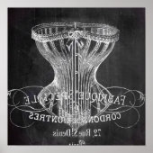 Retro chalkboard scripts Victoriaans lingerie cors Poster (Voorkant)