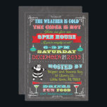 Retro Chalkboard - Uitnodiging voor kerstfeestdage<br><div class="desc">Nodig uw stoute of aardige vrienden uit aan deze geweldige Kerstpartij met een  Sinterklaas,  hangende siervoorwerpen,  leuke typografie allen op een kalkbordachtergrond. Eet,  drink en wees Merry met de geweldige uitnodiging.</div>