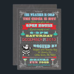 Retro Chalkboard - Uitnodiging voor kerstfeestdage<br><div class="desc">Nodig uw stoute of aardige vrienden uit aan deze geweldige Kerstpartij met een  Sinterklaas,  hangende siervoorwerpen,  leuke typografie allen op een kalkbordachtergrond. Eet,  drink en wees Merry met de geweldige uitnodiging.</div>