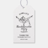 Retro Champagne Bachelorette Party Dank u Cadeaulabel (Voorkant)