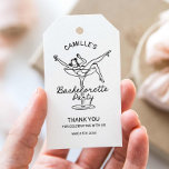 Retro Champagne Bachelorette Party Dank u Cadeaulabel<br><div class="desc">Zeg,  dank u aan uw bachelorette party gasten met deze  glam dank u gunst tags. Deze champagne thema labels zullen een vleugje elegantie toevoegen aan uw feestgunsten. Bijpassende items in Cava party design.</div>