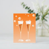 Retro Champagne Briefkaart (Staand voorkant)