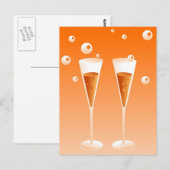 Retro Champagne Briefkaart (Voorkant / Achterkant)