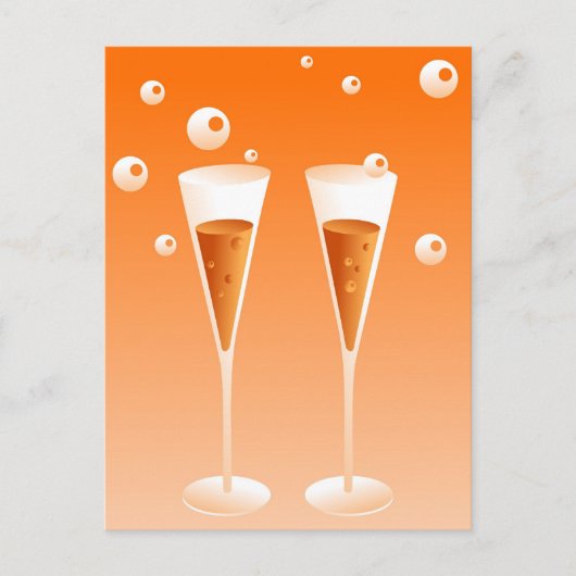 Retro Champagne Briefkaart (Voorkant)