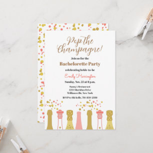 Retro Champagne  Cool Bachelorette Party Kaart