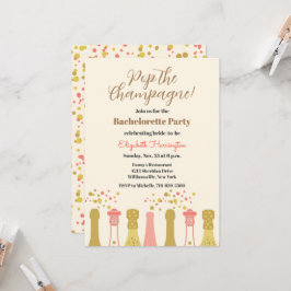 Retro Champagne  Cool Bachelorette Party Kaart