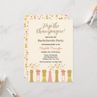 Retro Champagne Cool Bachelorette Party Kaart