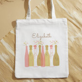 Retro Champagne-flessen gepersonaliseerd Retro 196 Tote Bag