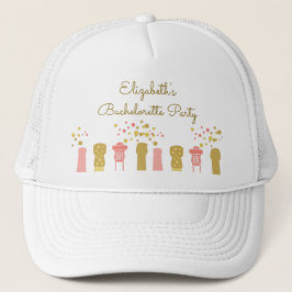 Retro Champagne Glam 1960 Bachelorette Party Trucker Pet