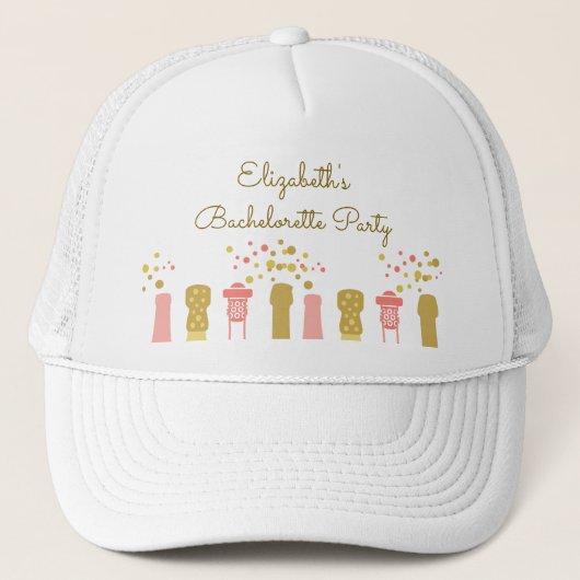 Retro Champagne Glam 1960 Bachelorette Party Trucker Pet (Voorkant)