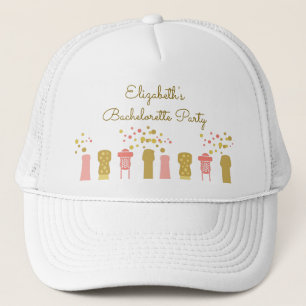Retro Champagne Glam Jaren 60 Bachelorette Feestje Trucker Pet