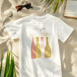 Retro Champagne Meiden Avondje Uit Persoonlijk T-shirt