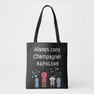 Retro Champagne Napoleon Citaat Lieve Franse Feins Tote Bag