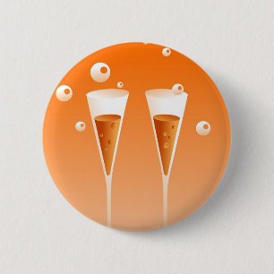 Retro Champagne Ronde Button 5,7 Cm