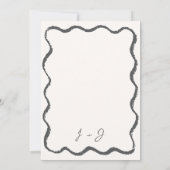 Retro Champagne Tower Wavy Hand getrokken bruiloft Kaart (Achterkant)