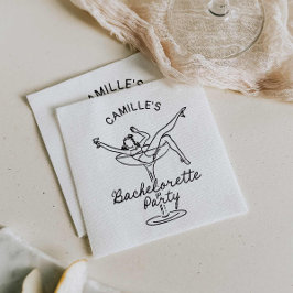 Retro Champagne vrijgezellenfeest uitnodiging Servet