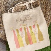 Retro champagneflessen Persoonlijke retro jaren 60 Tote Bag