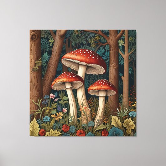 Retro champignons canvas afdruk (Voorkant)
