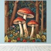 Retro champignons canvas afdruk (Insitu (Houten vloer))