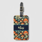 Retro champignons  Flowers gepersonaliseerd Bagagelabel (Voorkant (verticaal))