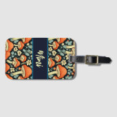 Retro champignons  Flowers gepersonaliseerd Bagagelabel (Voorkant (horizontaal))