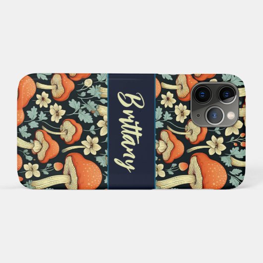 Retro champignons  Flowers gepersonaliseerd Case-Mate iPhone Case (Achterkant (horizontaal))