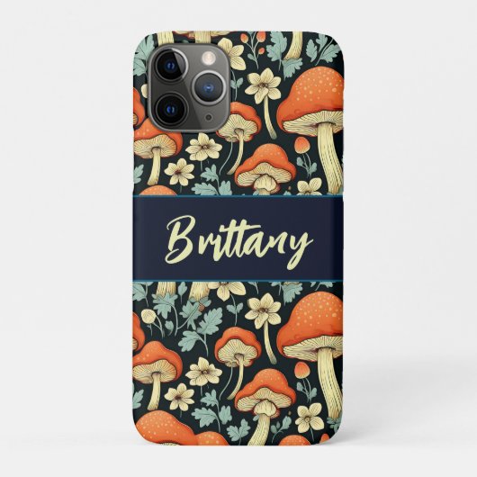 Retro champignons  Flowers gepersonaliseerd Case-Mate iPhone Case (Achterkant)