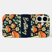 Retro champignons Flowers gepersonaliseerd Case-Mate iPhone Case (Achterkant (horizontaal))