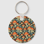 Retro champignons  Flowers gepersonaliseerd Sleutelhanger (Achterkant)
