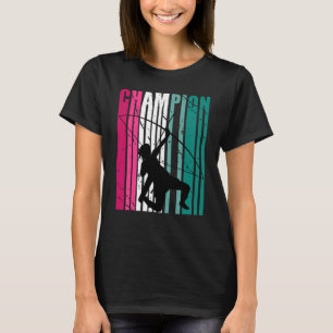 Retro Champion Archery Silhouette Colorful Blauwgr T-shirt