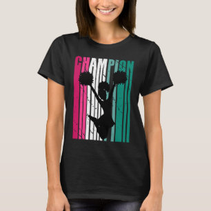 Retro Champion Cheerlead Silhouette Colorful T-shirt