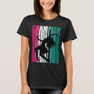 Retro Champion of Dance Silhouette Colorful Blauwg T-shirt