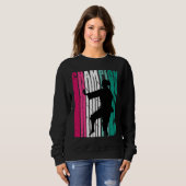 Retro Champion Of Karate Silhouette Colorful Teal  Trui (Voorkant volledig)