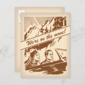  Retro Change of Address Briefkaart (Voorkant / Achterkant)