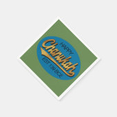 Retro Chanoeka 139 BCE Grappig Blauw N Groen Ontwe Servet (Hoek)