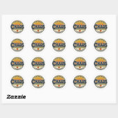 Retro Chaos Coördinator Docent Groep 8 Ronde Sticker (Vel)