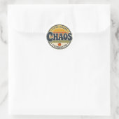 Retro Chaos Coördinator Docent Groep 8 Ronde Sticker (Tas)