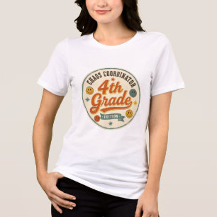 Retro Chaos Coördinator Leerkracht Groep 6 Tri-Blend Shirt