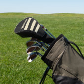 Retro Charcoal Drie Strepen met Naam Golfheadcover (Insitu)