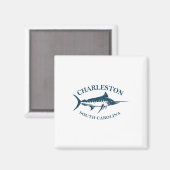 Retro Charleston South Carolina Vintage Vissen Bo Magneet (Voorkant / Achterkant)