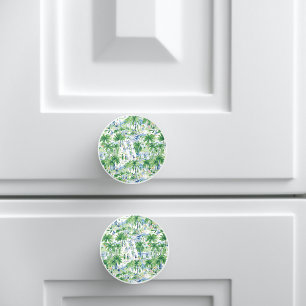 Retro Charleston Zomer Patroon   Monogram Keramische Knop