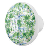 Retro Charleston Zomer Patroon | Monogram Keramische Knop (Rechts)