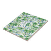 Retro Charleston Zomer Patroon | Monogram Tegeltje (Zijkant)