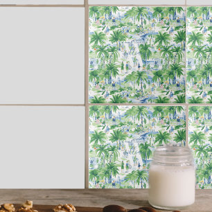 Retro Charleston Zomerpatroon Monogram Tegeltje
