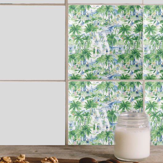 Retro Charleston Zomerpatroon | Monogram Tegeltje