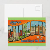 Retro Charlotte NC ansichtkaart Briefkaart (Voorkant / Achterkant)