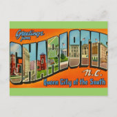 Retro Charlotte NC ansichtkaart Briefkaart (Voorkant)