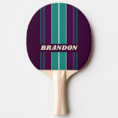 Retro Charlotte Rainbow Board Stripes met naam Tafeltennisbatje (Voorkant)