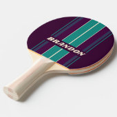 Retro Charlotte Rainbow Board Stripes met naam Tafeltennisbatje (Voorkant Gekanteld)